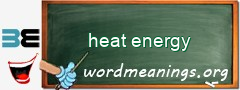 WordMeaning blackboard for heat energy